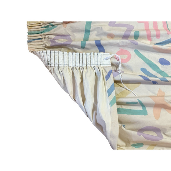 Pair Rare Memphis Core Custom Pleated Drapes Curtains Retro 80s Pop Art Print 2 - Picture 11 of 12
